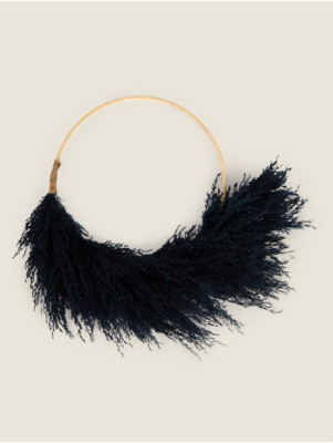 Black Artificial Pampas Hoop Home at ASDA