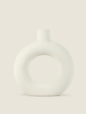 Large White Donut Vase Home at ASDA
