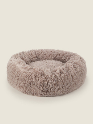 Natural Medium Donut Sherpa Pet Bed Home at ASDA