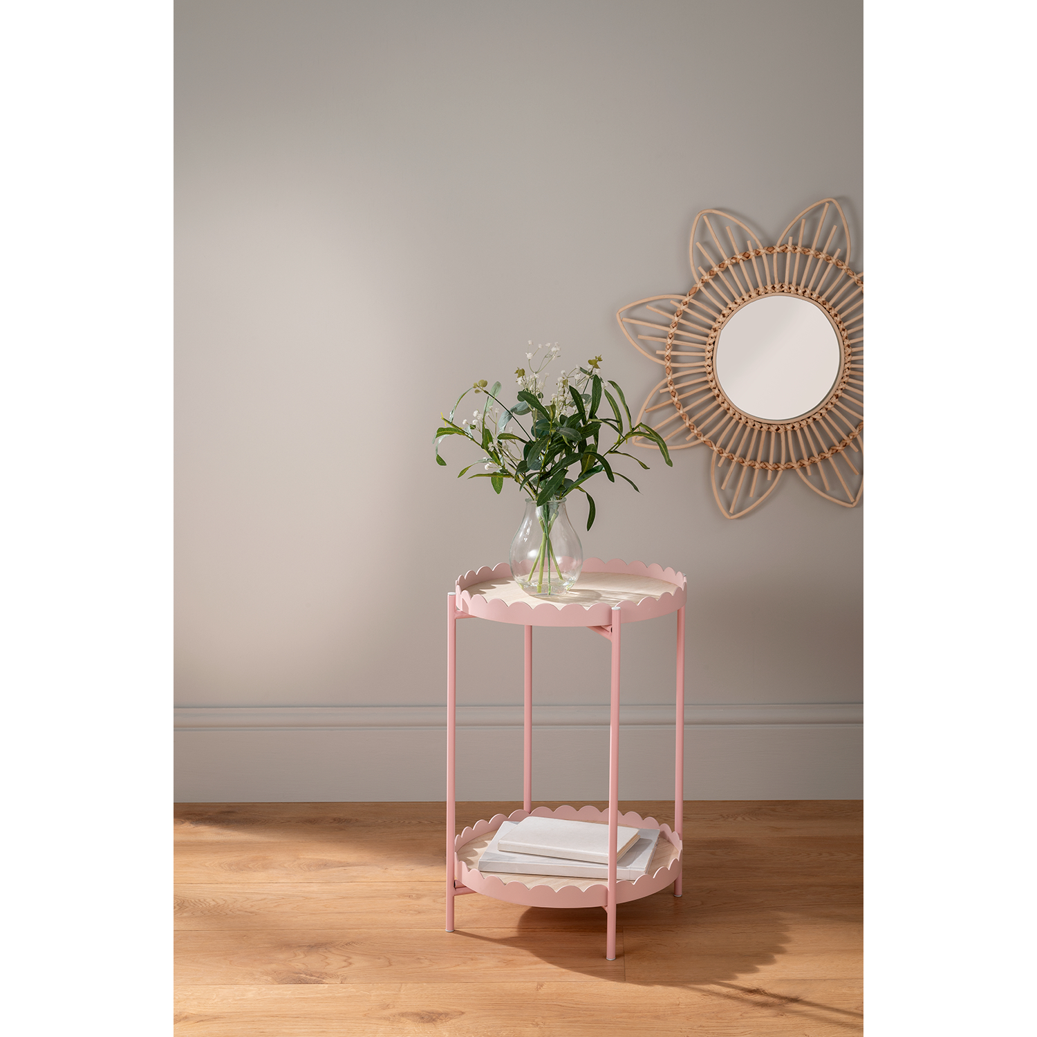 George Pink Scallop Side Table
