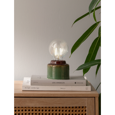 George Green Reactive Glaze Portable Battery Lamp - Green