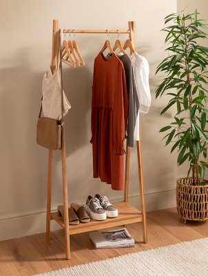 Hanging Rail Diy Bamboo Clothes Rack Natural Bamboo Clothes Rail