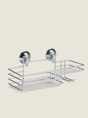 Chrome Effect Wire Shower Basket Home at ASDA