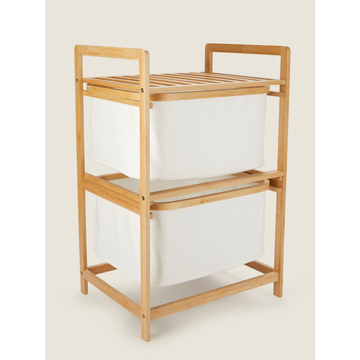 George Natural Bamboo Fabric Drawer Storage