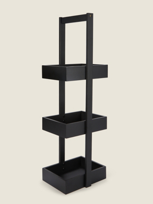 Black Bamboo Storage Caddy Home at ASDA