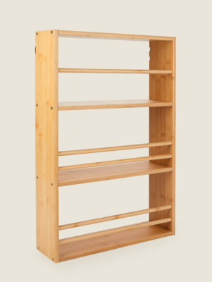 Natural Bamboo Wall Mounted Shelf Home at ASDA
