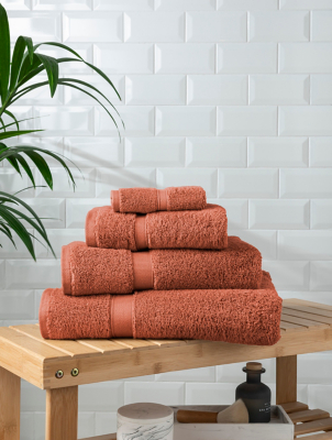 Orange Super Soft Cotton Towel Range Home at ASDA