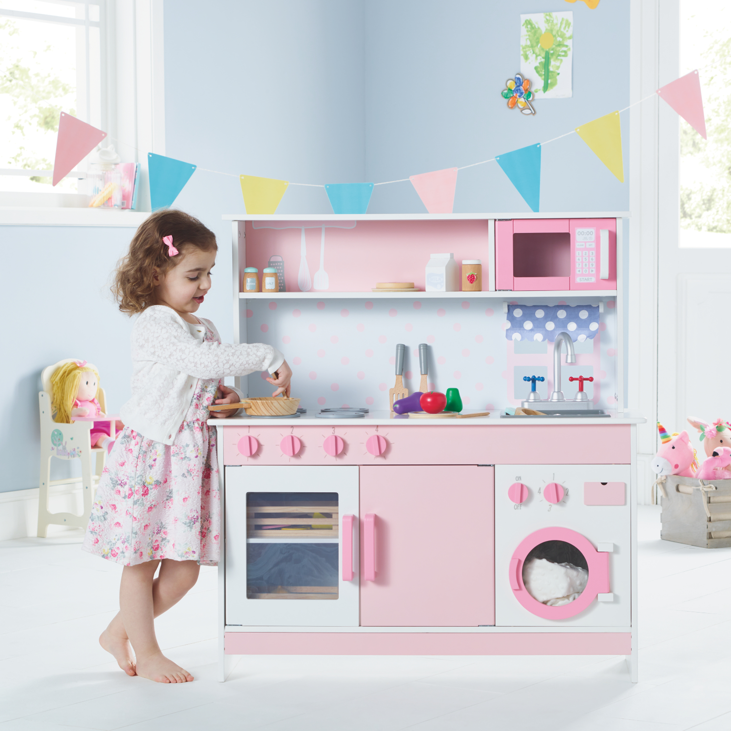George Multi Pink Wooden Kitchen