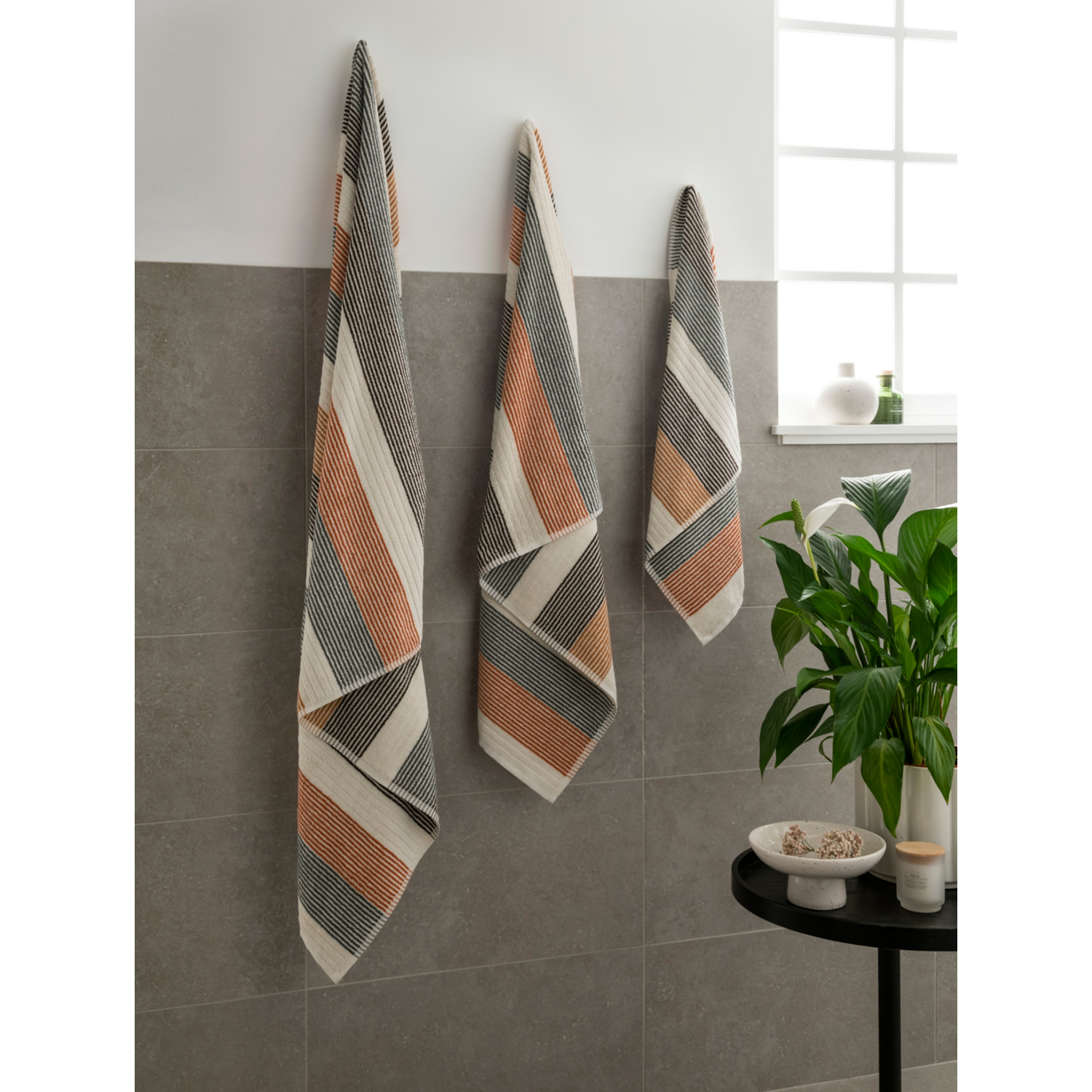 George Multi Green Nested Stripe Towel Range
