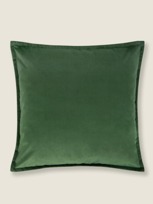 Dark Green Velvet Cushion Home at ASDA