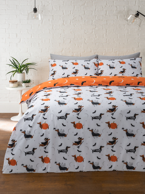 Halloween Dogs Reversible Duvet Set Home at ASDA