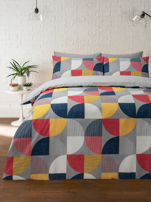 Round Geometric Duvet Set Home at ASDA