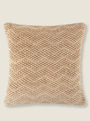 Natural Cotton & Jute Chevron Cushion Home at ASDA