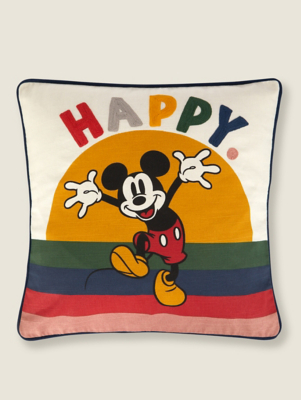 Disney Mickey Mouse Happy Cushion Home at ASDA