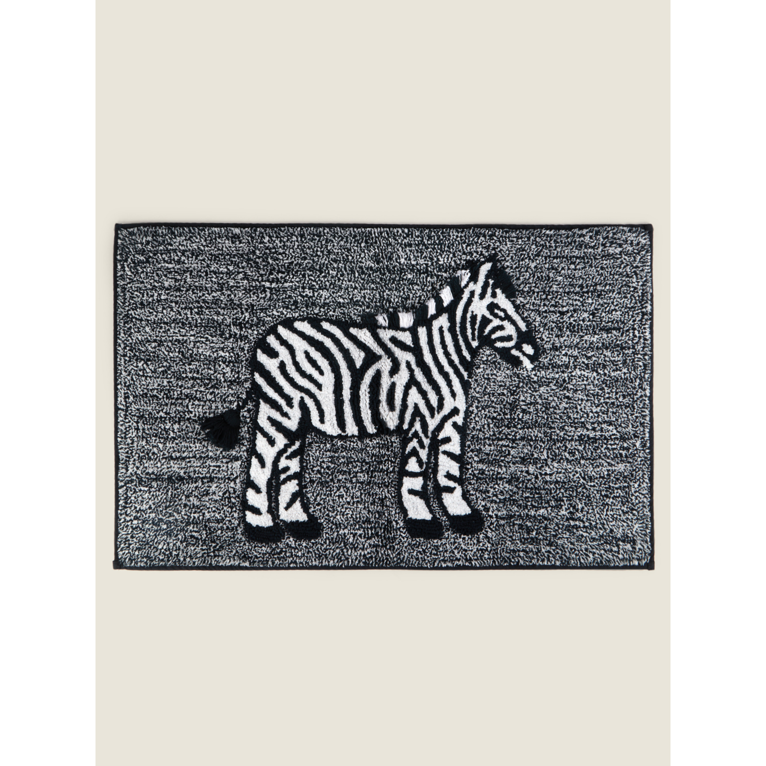 George Black & White Monochrome Zebra Bath Mat