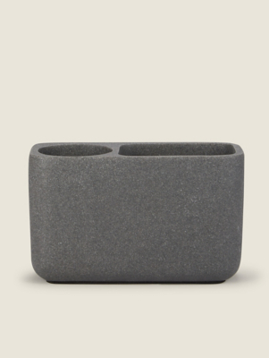 Sandstone Effect Charcoal Toothbrush Organizer Home at ASDA