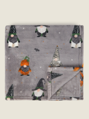 Grey Halloween Gonks Super Soft Throw Home at ASDA