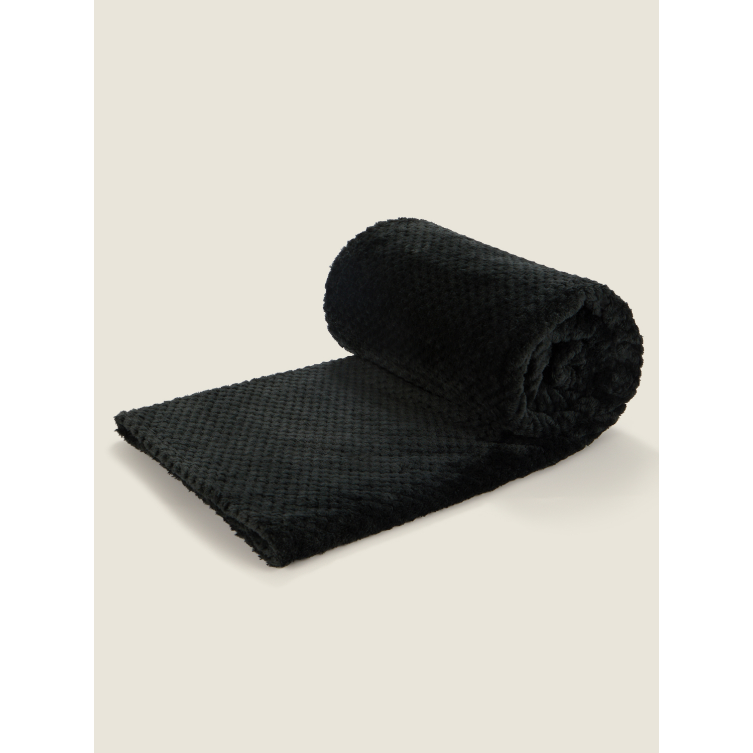 George Black Waffle Super Soft Throw - 120Cm X 150Cm