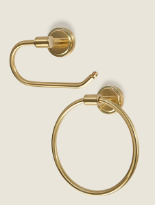 Brass Bathroom Wall Mount Accessories – Set of 2
