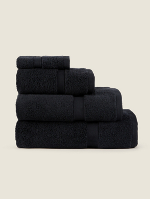 Black Super Soft Cotton Towel Range Home at ASDA