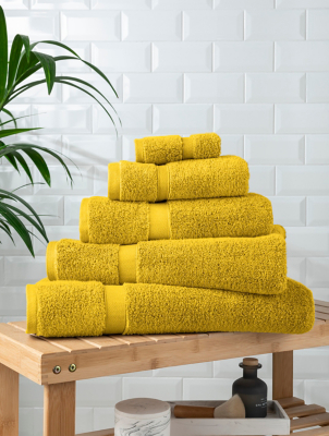 Mustard Super Soft Cotton Towel Range Home at ASDA
