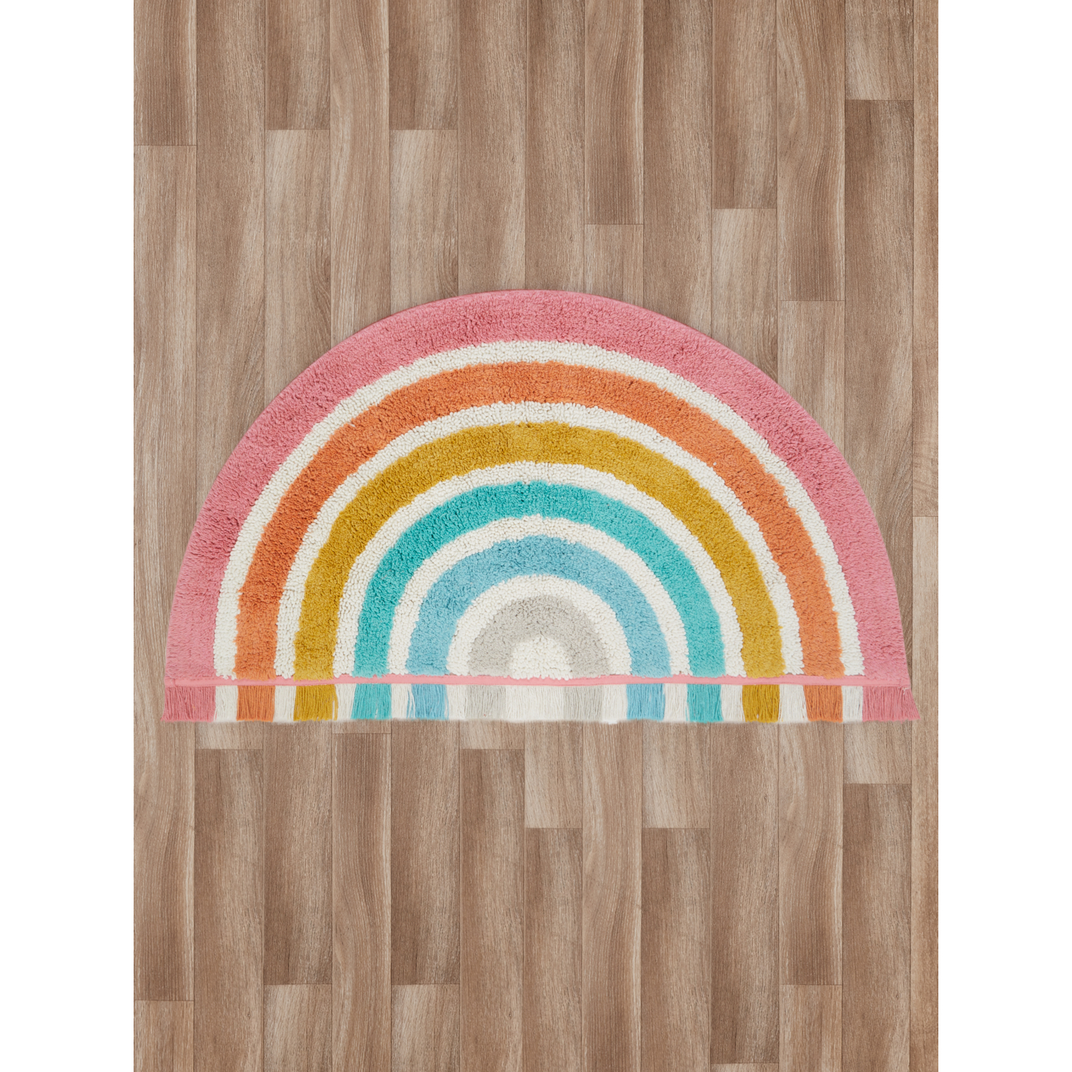 George Multi Rainbow Rug With Fringe