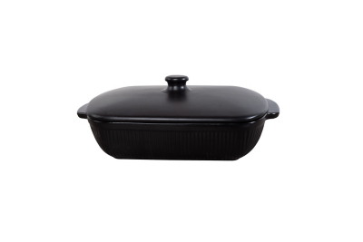Black Barbican Round Casserole Dish Home at ASDA