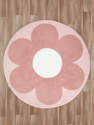 Pink Daisy Rug Home at ASDA