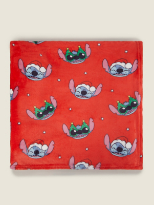 Disney Stitch Red Christmas SuperSoft Throw Home at ASDA