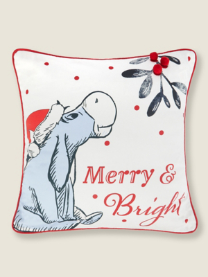 Disney Winnie The Pooh Eeyore Christmas Cushion Home at ASDA