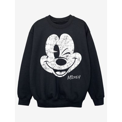 George NW2 Mickey Mouse Face Black Printed Sweatshirt