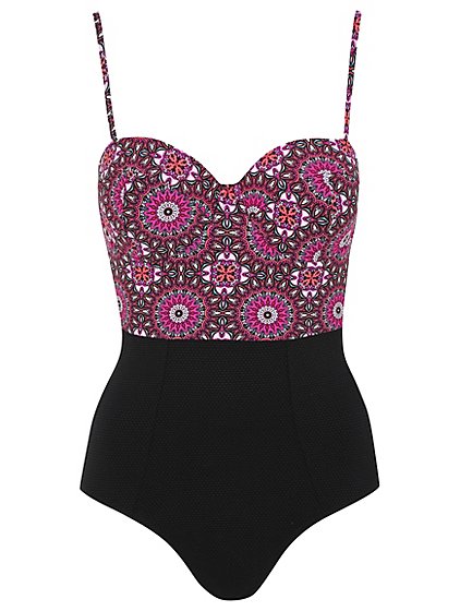 Tile Print Swimsuit with Sculpted Cups | Women | George