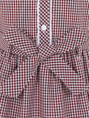 burgundy gingham dress