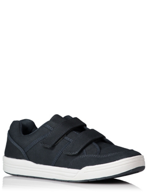 Navy Canvas 2 Strap Trainers | Men 