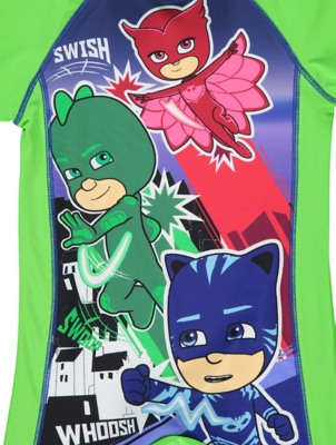 Green PJ Masks Sun Protection Suit and Hat Set | Kids | George
