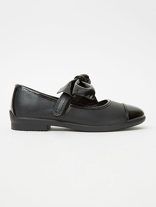 Girls Black Micro-Fresh® Patent Bow School Shoes | School | George at ASDA