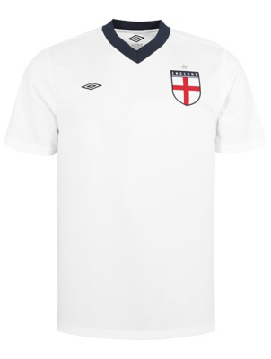 White Retro England Football T-Shirt 