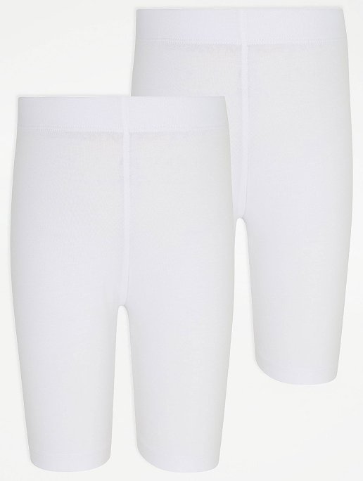 White Cycling Shorts for Girls