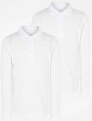 white long sleeve shirt polo