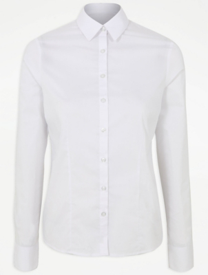 slim fit white button up shirt