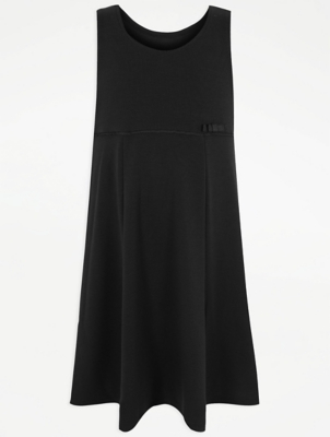 black jersey pinafore dress