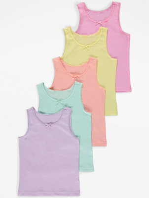 Pastel Colour Bow Vests 5 Pack