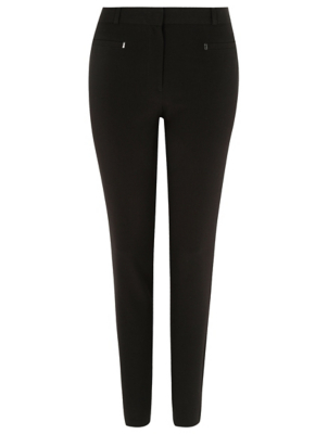 ladies black slim leg trousers