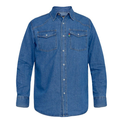 Duke  D555 Western  men's Long sleeved Shirt in Blue