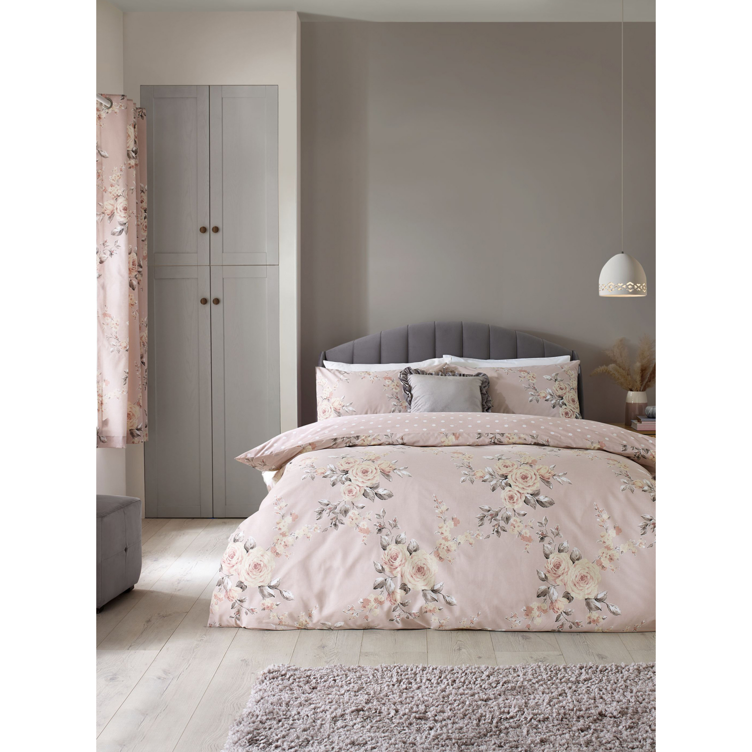 Cat Blush Catherine Lansfield Canterbury Duvet Cover Set