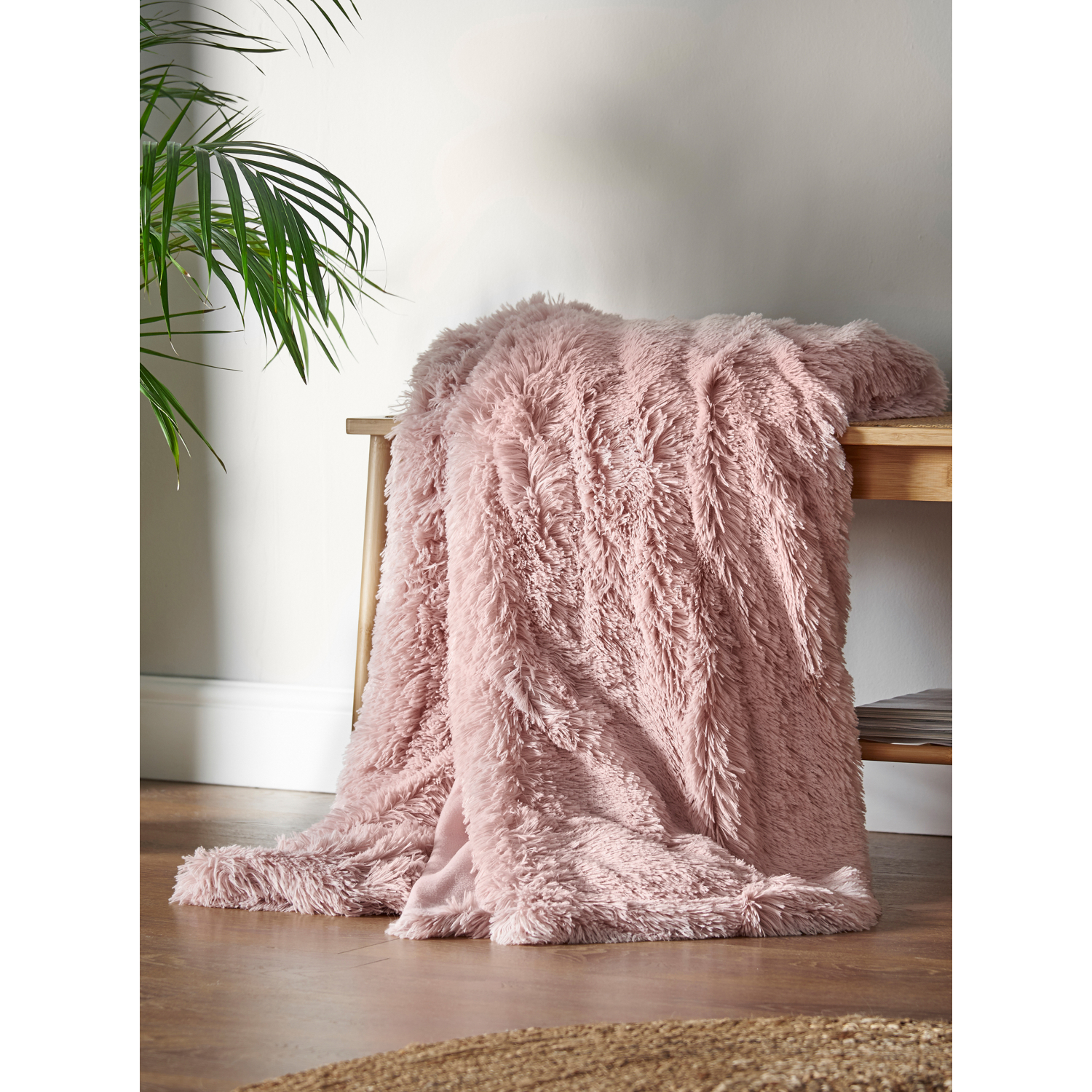 Cat Blush Catherine Lansfield Cuddly Blanket Throw - 150 X 200Cm
