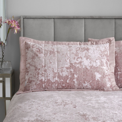 George Catherine Lansfield Blush Crushed Velvet Pillow sham Pair - Blush