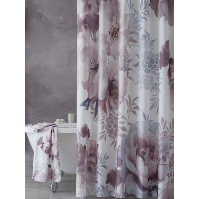 George Catherine Lansfield Dramatic Floral Shower Curtain - Blush