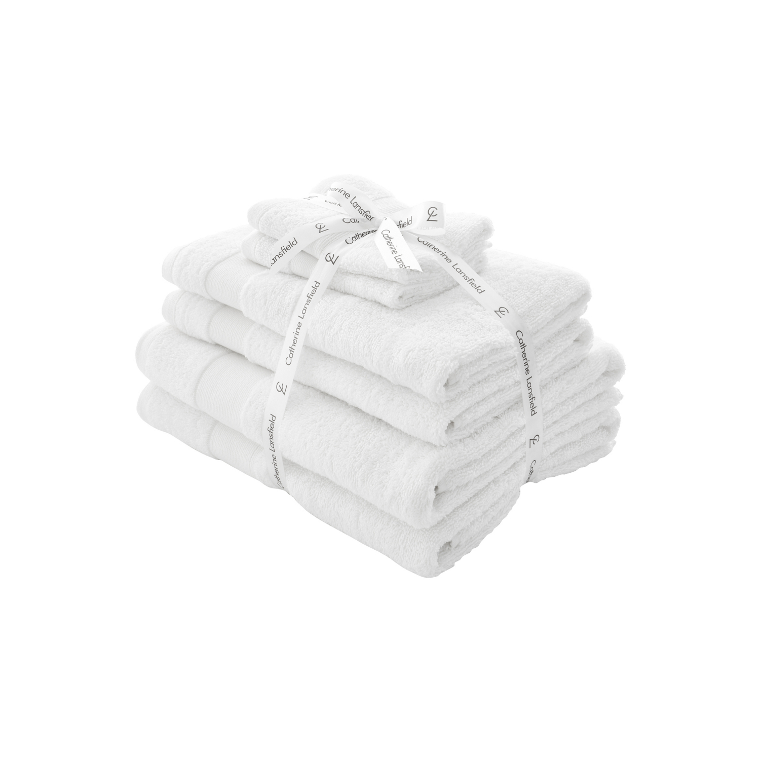Catherine Lansfield White Anti Bacterial 6 Piece Towel Bale - Image 2