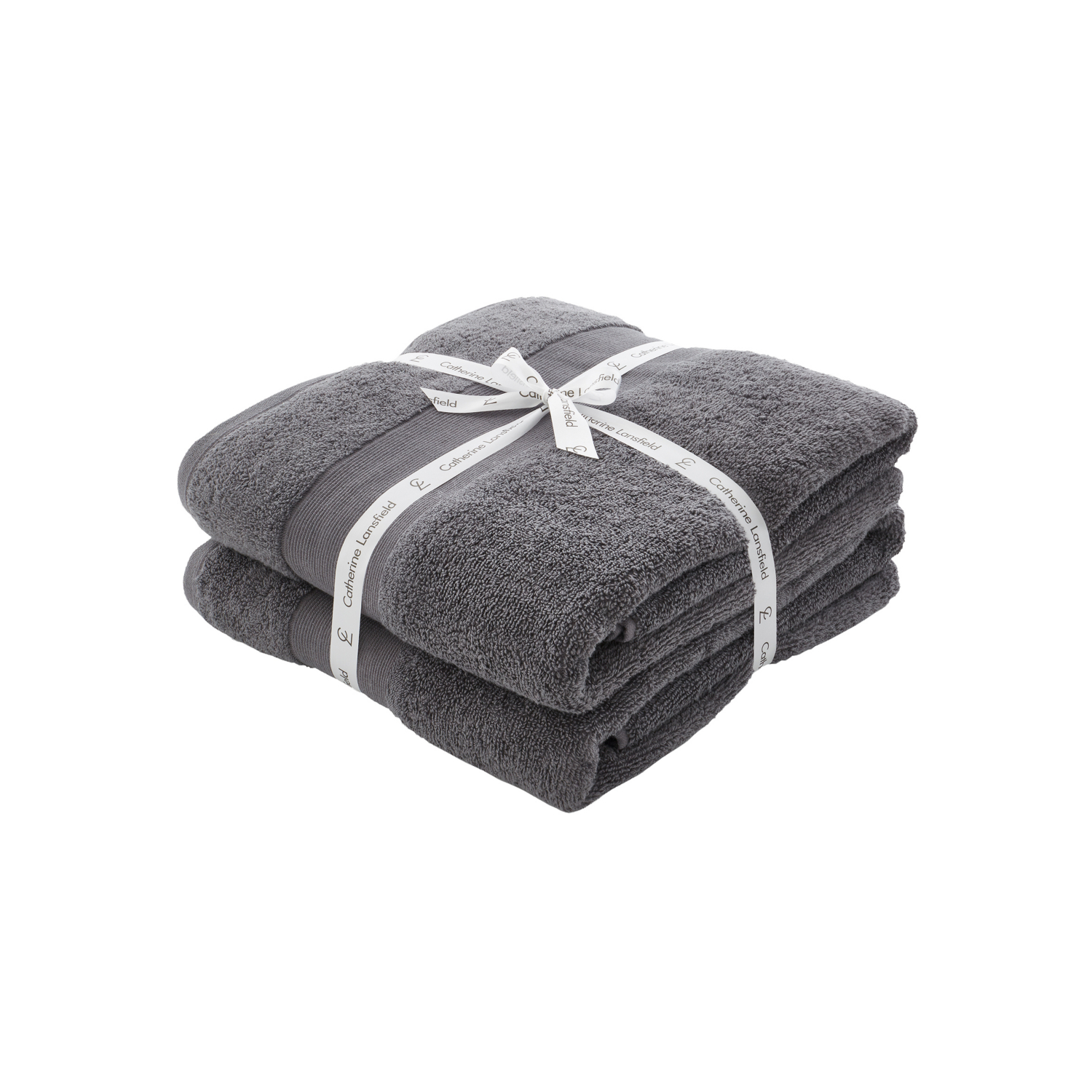 Catherine Lansfield Anti-Bacterial 100% Cotton Towel in Charcoal | Size: Bath Sheet - Image 5